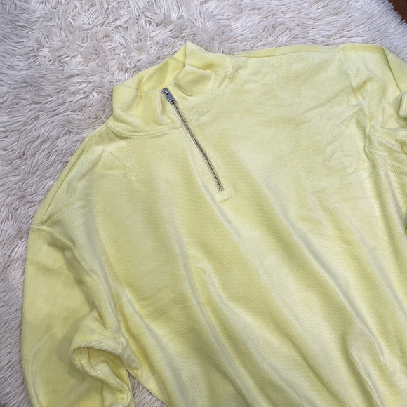 NWT Bp X Wildfang Quarter Zip Mock Neck Velour Corduroy Pullover - Picture 5 of 5